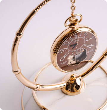 Golden Pocket Watch Stand - Main Image